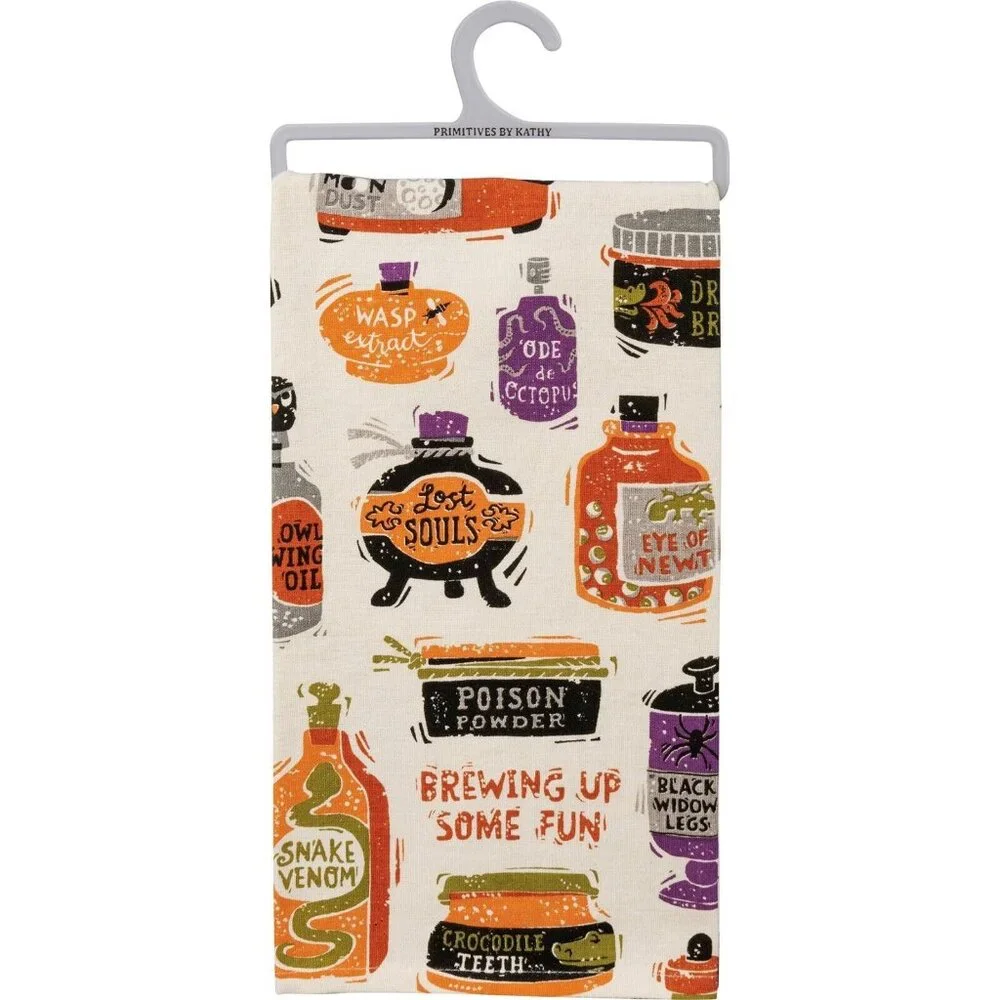 Halloween Kitchen Towel Set with Pumpkin Cookie Cutter Primitives By Kathy